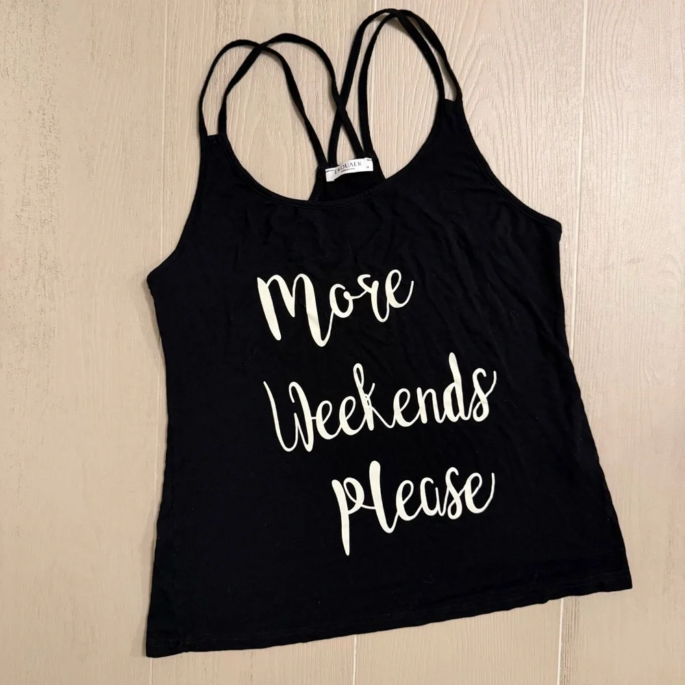 Black Graphic Pajama Tank Top - Picture 2 of 6